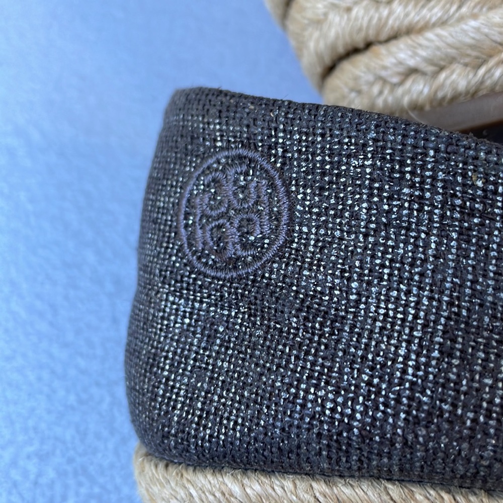 Tory Burch Filipa Espadrille Wedge Heel metallic size 8.5 - Picture 3 of 10